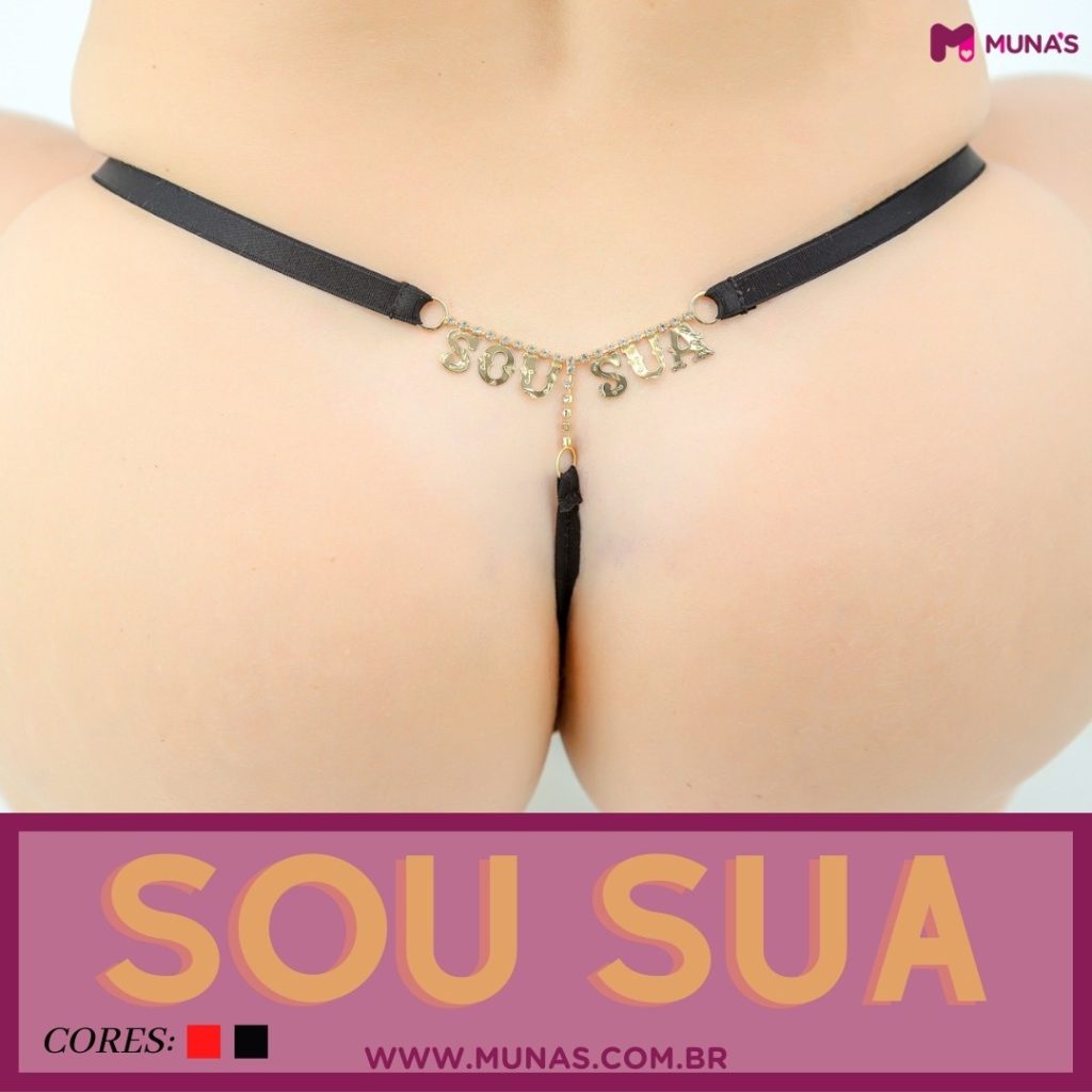 Calcinha De Renda Letras Sou Sua Munas Moda Intima Sex Shop