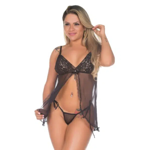 Camisola Carol Sensual Lingerie Sexy Calcinha Fio Dental - Image 4