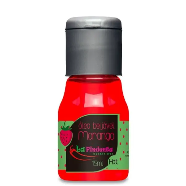 Óleo beijável sabor morango hot 15ml