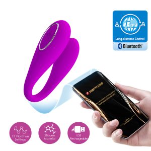 Vibrador de Casal Vibrador Bluetooth Vibrador 12 Modos de Vibração Vibrador Recarregável USB Vibrador Silicone Vibrador Controle Remoto Vibrador Casal PRETTY LOVE Vibrador Penetrável Vibrador Ergonômico Brinquedo Sexual Casal