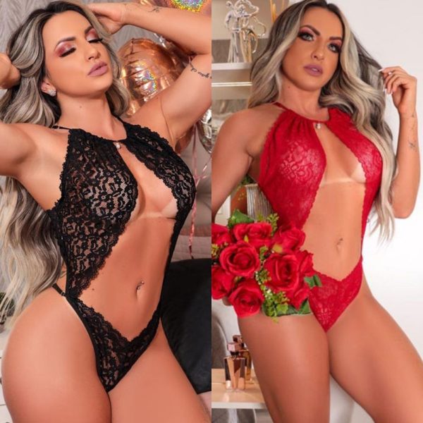 Body Te Quero Em Renda Fio Dental Com Detalhe em Pingente Tamanho Único TALLYTA LINGERIE