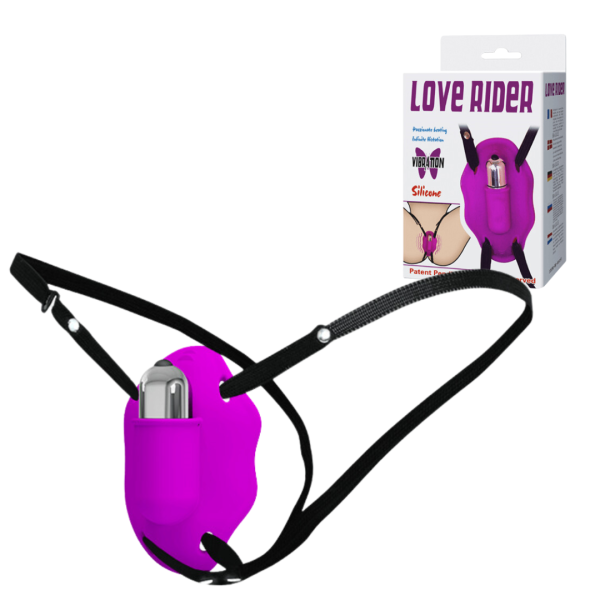 Estimulador Clitoriano com Cápsula 10 Vibrações e Cinta Elástica Ajustável - LOVE RIDER- CT003.vip mix