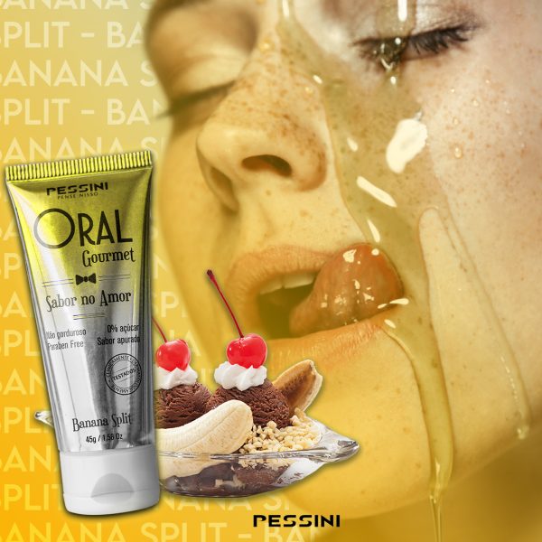 Oral Gourmet Gel Beijável Que Esquenta De Banana Split 35ml/45g Munas Moda Intima