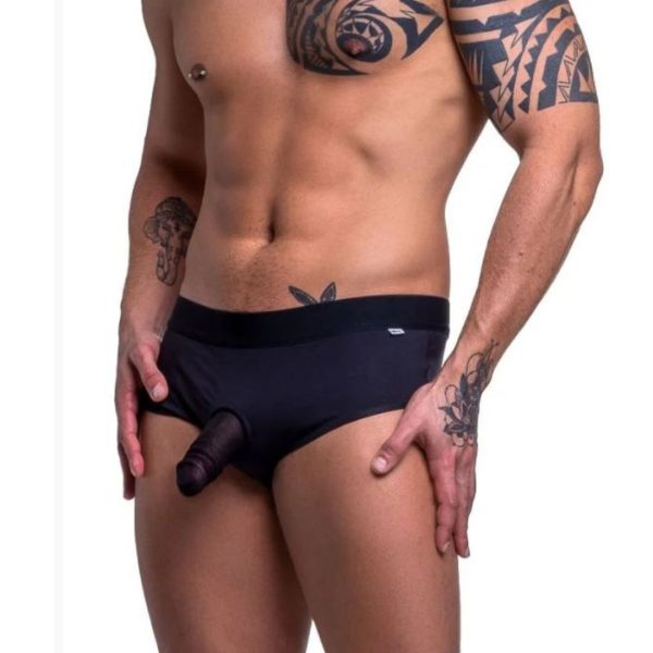 Sunga Em Suplex Preto Com Tromba Em Tule Transparente Preto munas moda intima