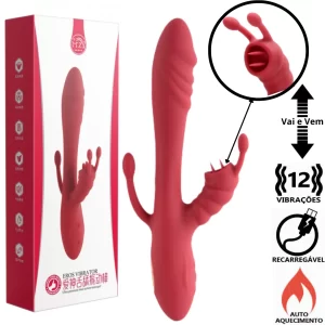 Vibrador de ponto G, com estimulador de clítoris - VB134 Munas Moda Intima