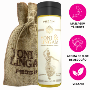 Óleo para Massagem Tântrica - 200ml - Enriquecido com Óleos Vegetais - Estimula, Hidrata e Relaxa-PESSINI