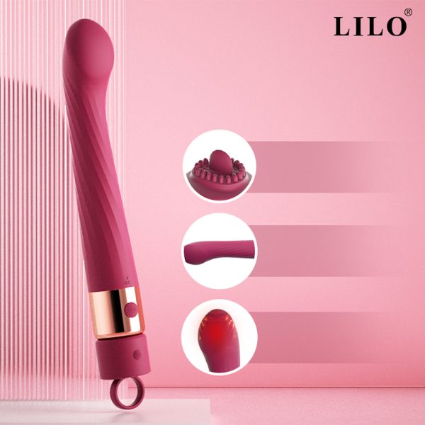 Vibrador Estimulador Ponto G Vibração Recarregável Silicone ABS Função de aquecimento Kit 1+1 Estimulação íntima