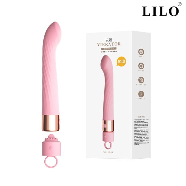 Vibrador Estimulador Ponto G Vibração Recarregável Silicone ABS Função de aquecimento Kit 1+1 Estimulação íntima