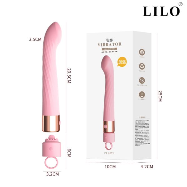 Vibrador Estimulador Ponto G Vibração Recarregável Silicone ABS Função de aquecimento Kit 1+1 Estimulação íntima