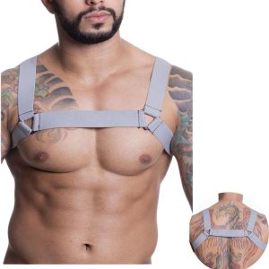 Harness Elástico Cinza Acessório de Moda Triângulo Harness Ajustável Unissex Moda Alternativa Harness Harness de Poliéster e Elastano Acessório Estiloso Cinza Harness com Design de Triângulo Peça Única Acessório de Moda Harness Contemporâneo Unissex Acessório Cinza com Ajuste Moda Urbana Harness Harness de Tamanho Único Estilo Único Harness Acessório Versátil de Moda Harness Moderno para Todos