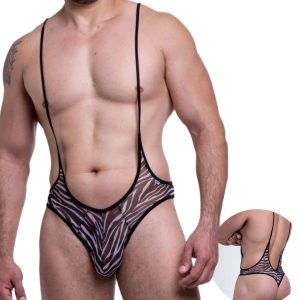 Body Masculino Tule Zebra Moda Íntima Masculina Ousada Underwear Masculino Estiloso Body de Poliéster e Elastano Ajuste Universal Underwear Estampa de Zebra Masculina Roupa Íntima Flexível Masculina Peça Única Moda Masculina Estilo Ousado Masculino Conforto e Estilo Body Masculino Body Tule Masculino Tendência Moda Íntima Masculina Body Ajustável Masculino Look Noturno Masculino Moda Íntima Masculina Premium