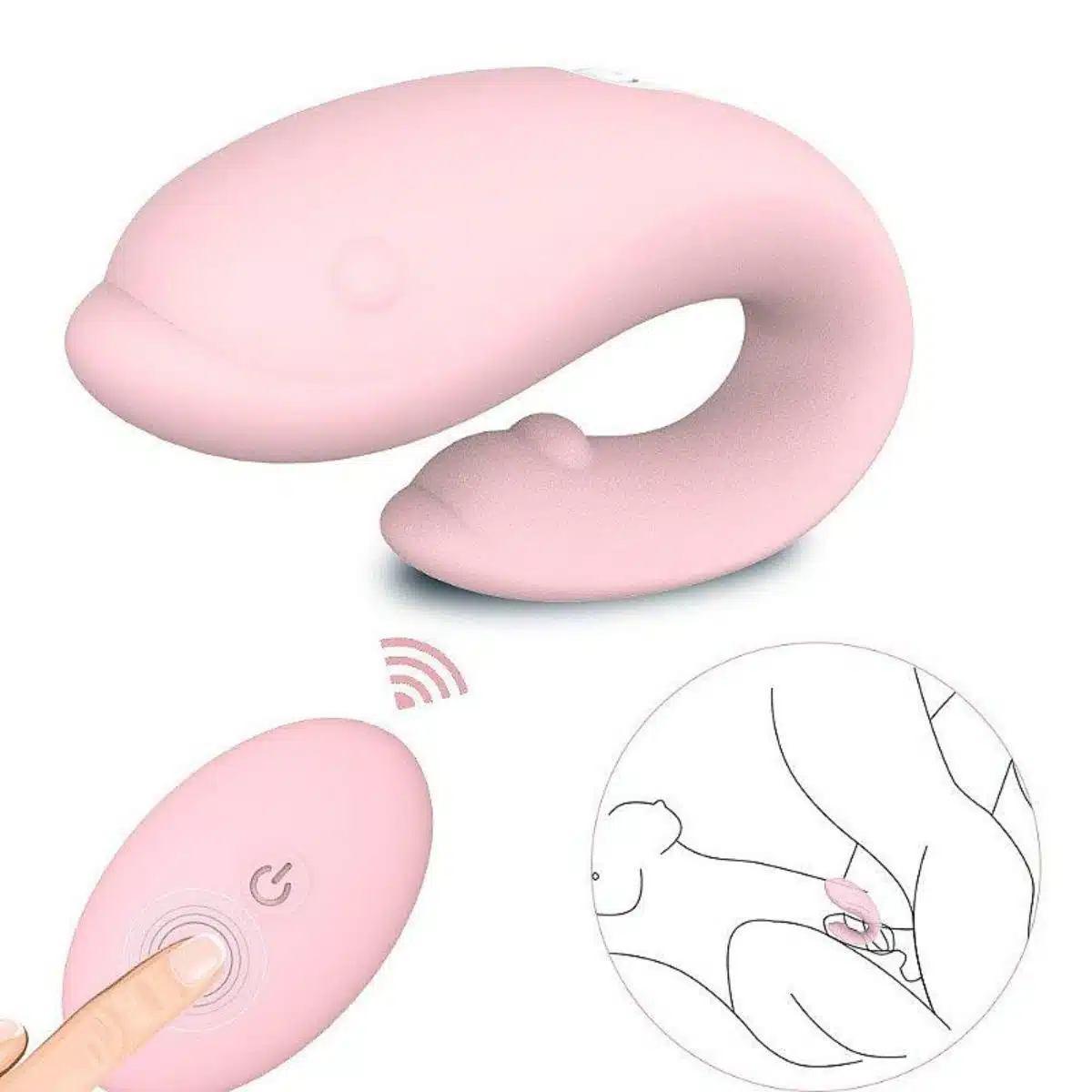 Vibrador de Casal Golfinho Recarregável Com controle - Munas Moda Intima &  Sex Shop