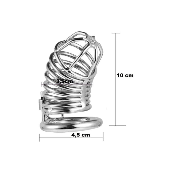 Cinto de Castidade em Metal Cinto de Castidade Masculino Dispositivo de Castidade em Aço Controle de Castidade Jogos de Restrição Segurança em Jogos de Dominação Acessórios BDSM Castidade Masculina Controle de Prazer Segurança e Higiene em Acessórios Sexuais