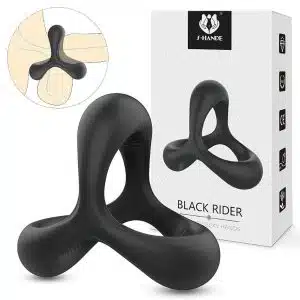 Anel Peniano Black Rider Acessório Sexual Masculino Silicone Premium Estimulação Adicional Ereções Duradouras Intensificação do Prazer Segurança e Conforto Resistente à Água Higiene e Durabilidade Versatilidade Aquática