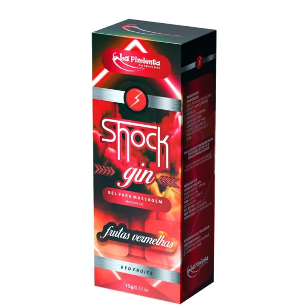 Vibrador Líquido Shock Gin Frutas Vermelhas Intensificador de Orgasmo Sensações prazerosas Estímulo do ponto G Aumento de Sensibilidade Embalagem discreta Produtos originais La Pimienta