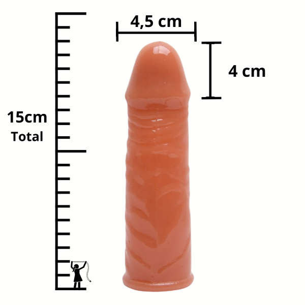 Capa Peniana 15x4,5cm, Extensão Peniana Silicone, Aumento de Dimensões, Silicone Médico, Acessório Íntimo, Potencializador de Prazer, Brinquedo Erótico, Estimulador Sexual